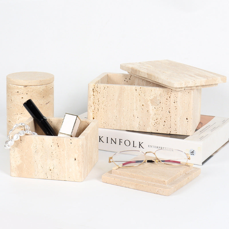 Travertine Jewelry Box – Natural Stone Storage