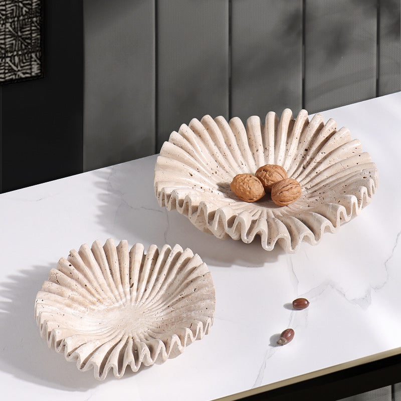 Rippled Travertine Tray