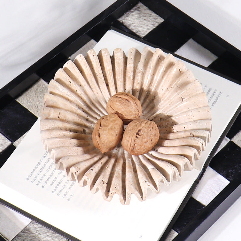 Rippled Travertine Tray