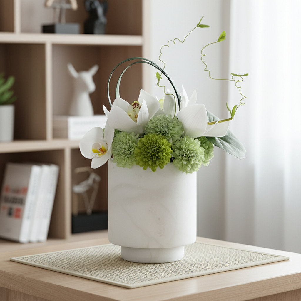 Lunara Marmorvase – Zylindrischer dekorativer Akzent