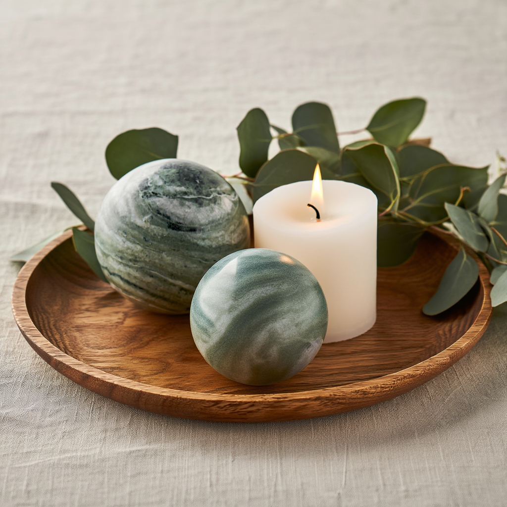 Lunaris Marmorkugel – Massiver Stein Dekorationsball