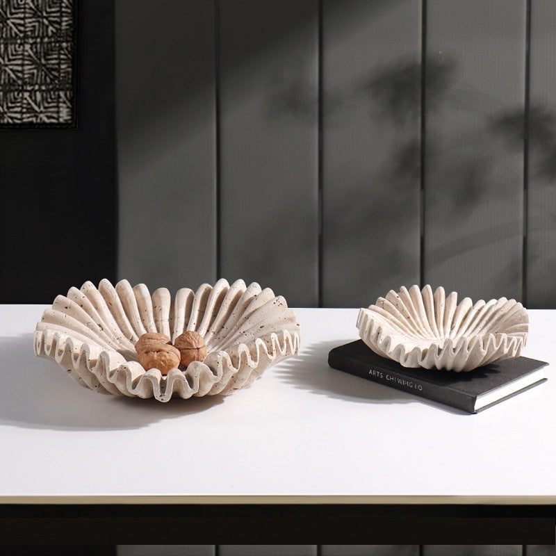 Rippled Travertine Tray