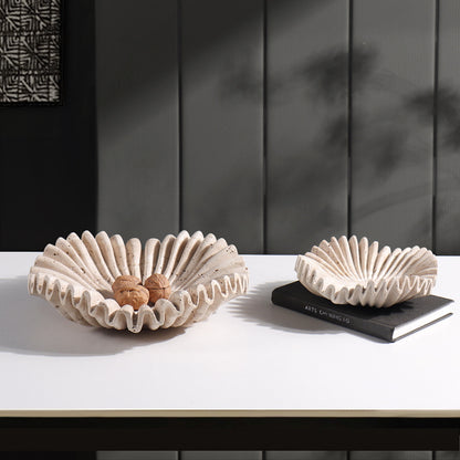Rippled Travertine Tray