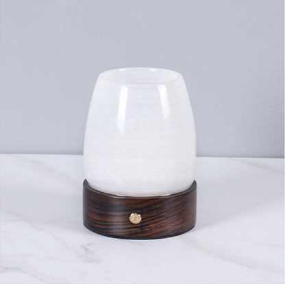 LustreGlow Marble Aromatherapy Lamp – Natural Stone Diffuser with Wooden Base