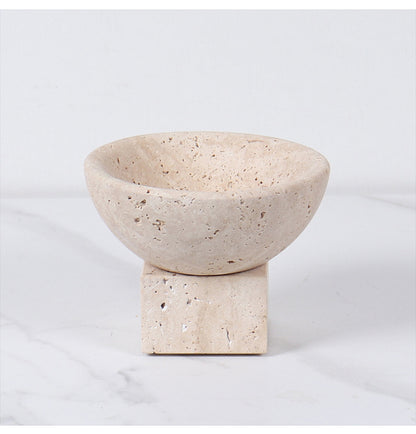 Travertine Mini Pedestal Bowl