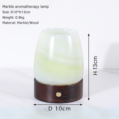 LustreGlow Marble Aromatherapy Lamp – Natural Stone Diffuser with Wooden Base