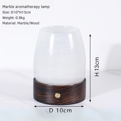 LustreGlow Marble Aromatherapy Lamp – Natural Stone Diffuser with Wooden Base