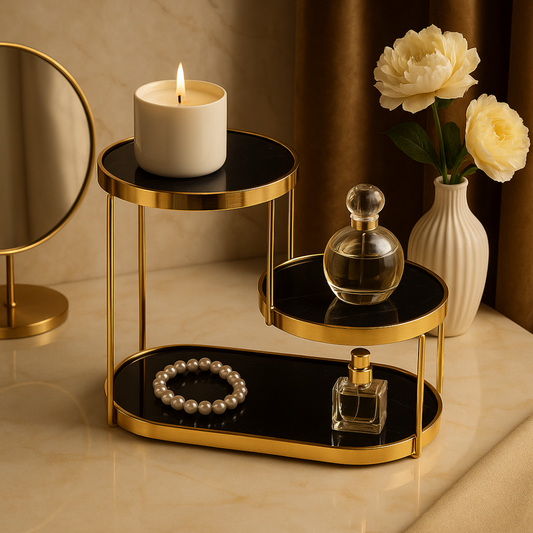 Regalia Oval Marble Double Tray