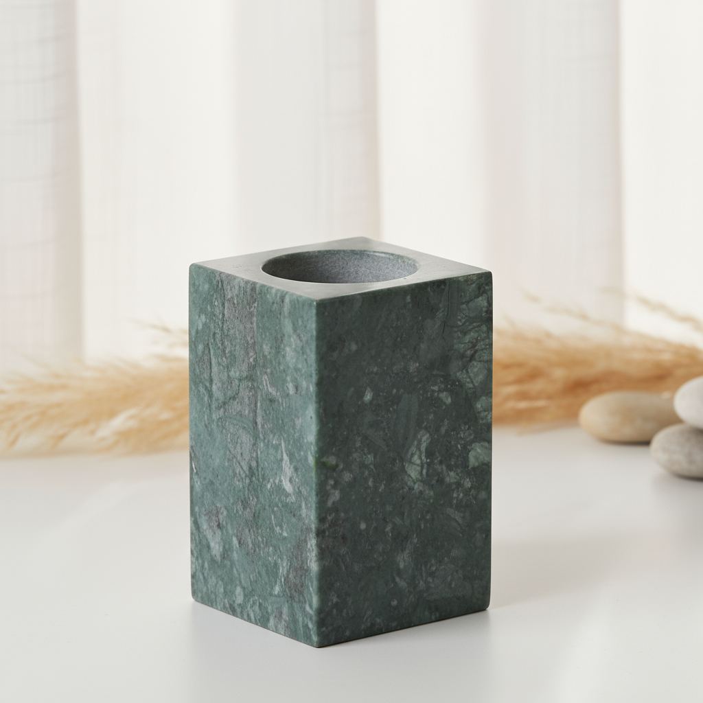 Verdara Rechteckiger Marmor Aufbewahrungsbecher