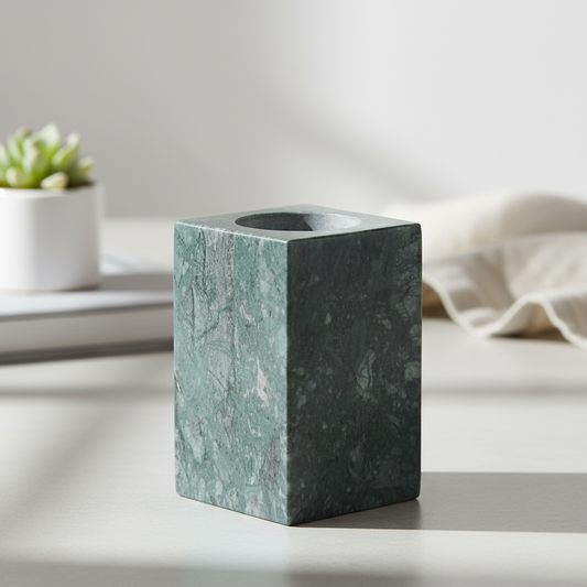 Verdara Rechteckiger Marmor Aufbewahrungsbecher