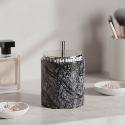 Luxus Behälter aus massivem Marmor für Wattestäbchen