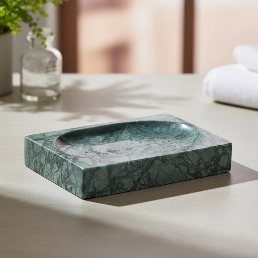 Handgefertigte Marmor-Seifenschale – Massiver Stein Luxus