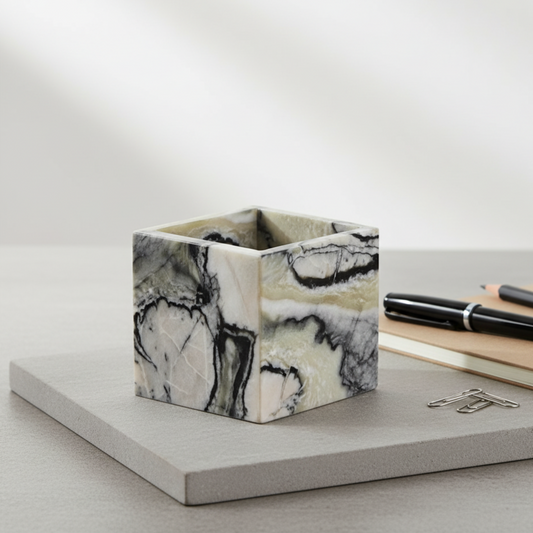 Siena quadratischer Marmorstein Stifthalter