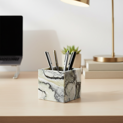 Siena quadratischer Marmorstein Stifthalter