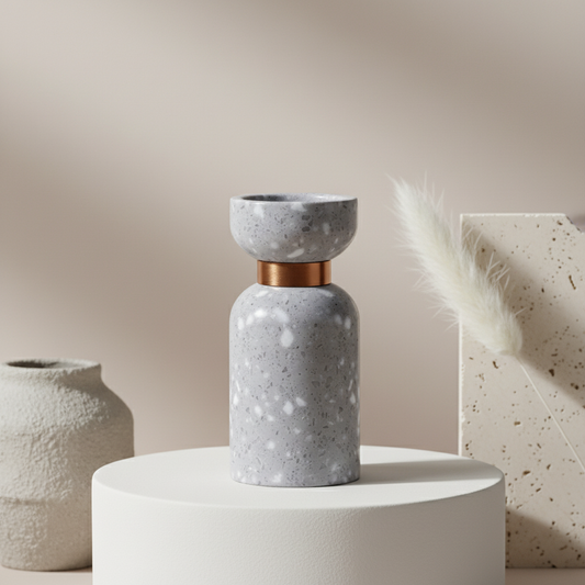 Luna Terrazzo Marmor Kerzenhalter