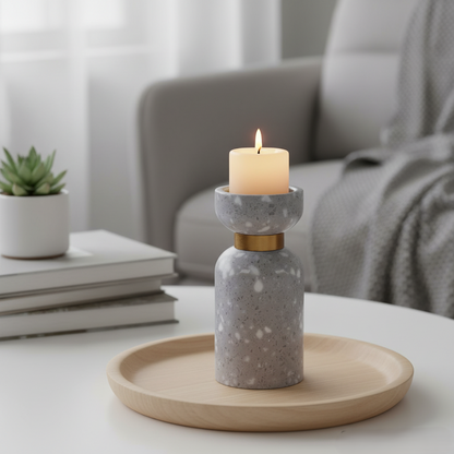 Luna Terrazzo Marmor Kerzenhalter