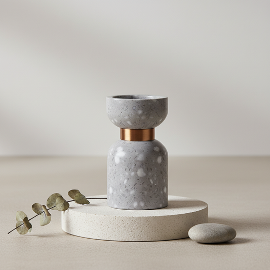 Luna Terrazzo Marmor Kerzenhalter