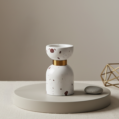 Luna Terrazzo Marmor Kerzenhalter