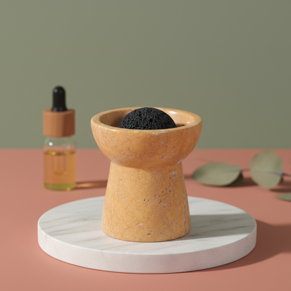 Solora Marmor Aromatherapie Tasse – Massiver Stein mit Lavakern