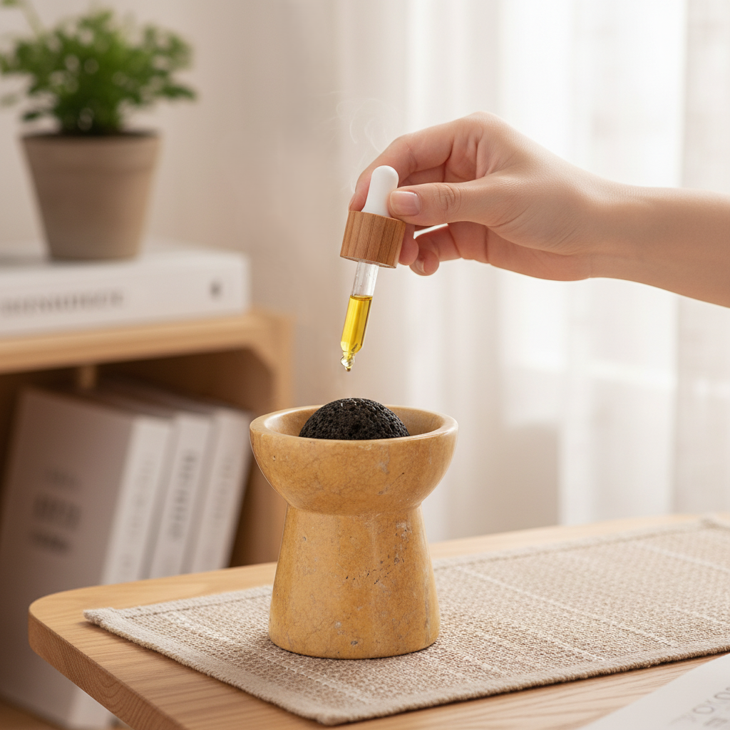 Solora Marmor Aromatherapie Tasse – Massiver Stein mit Lavakern
