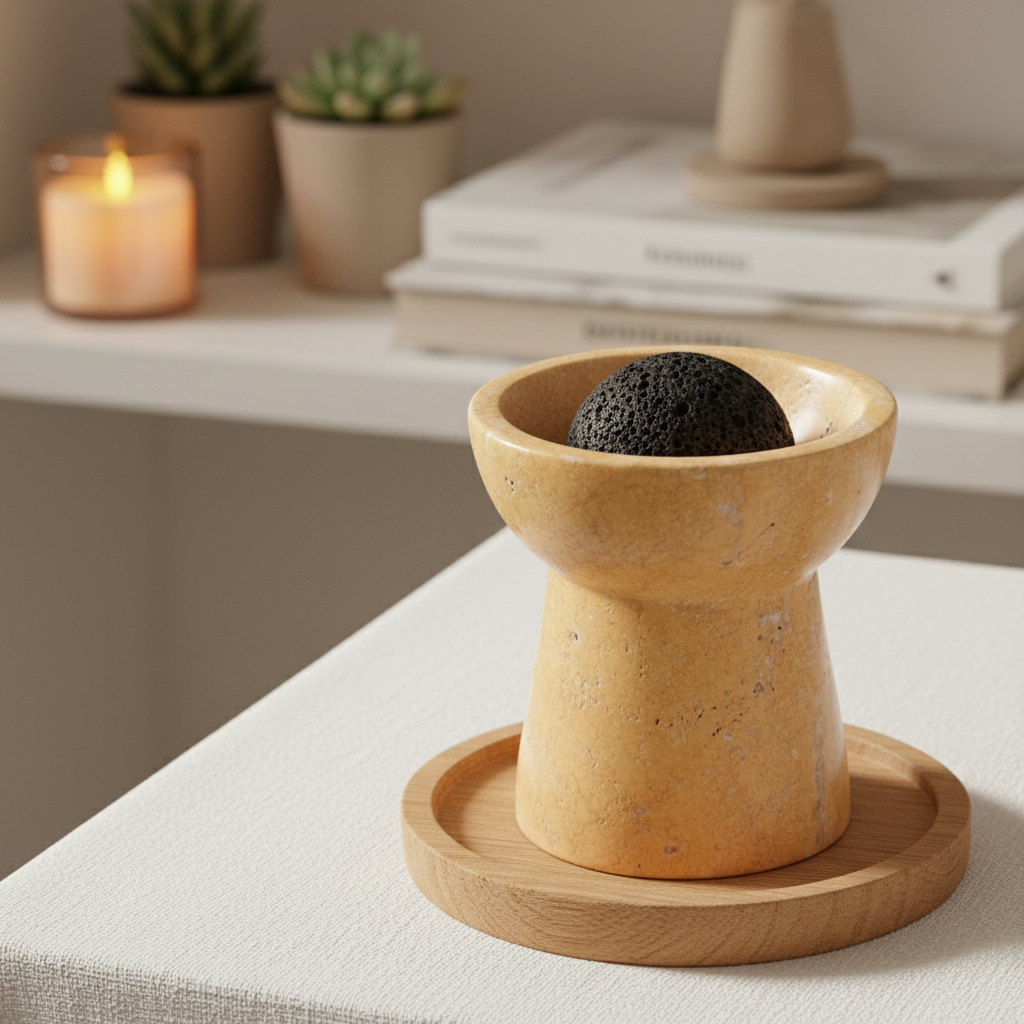 Solora Marmor Aromatherapie Tasse – Massiver Stein mit Lavakern