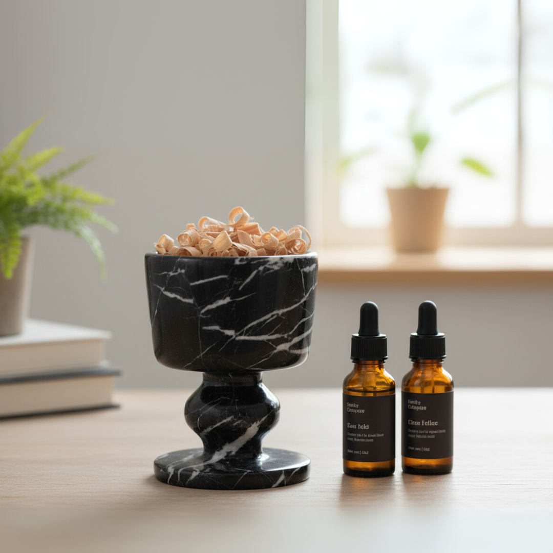 Sovana Schwarze Marmor Aromatherapie Tasse