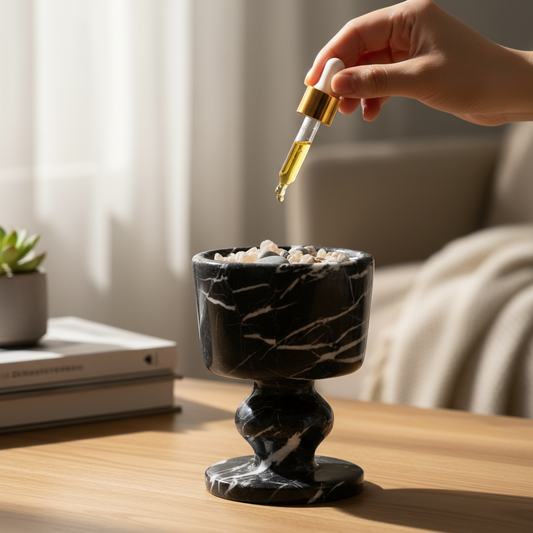 Sovana Schwarze Marmor Aromatherapie Tasse