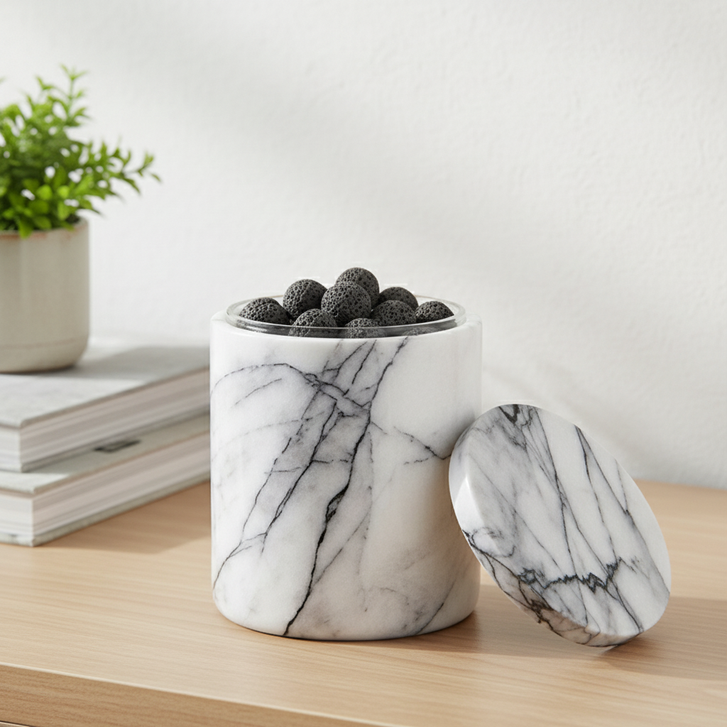 Celestia Massives Marmor Aromatherapie-Gefäß - 10 × 13 cm