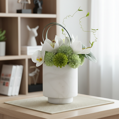 Lunara Marmorvase – Zylindrischer dekorativer Akzent