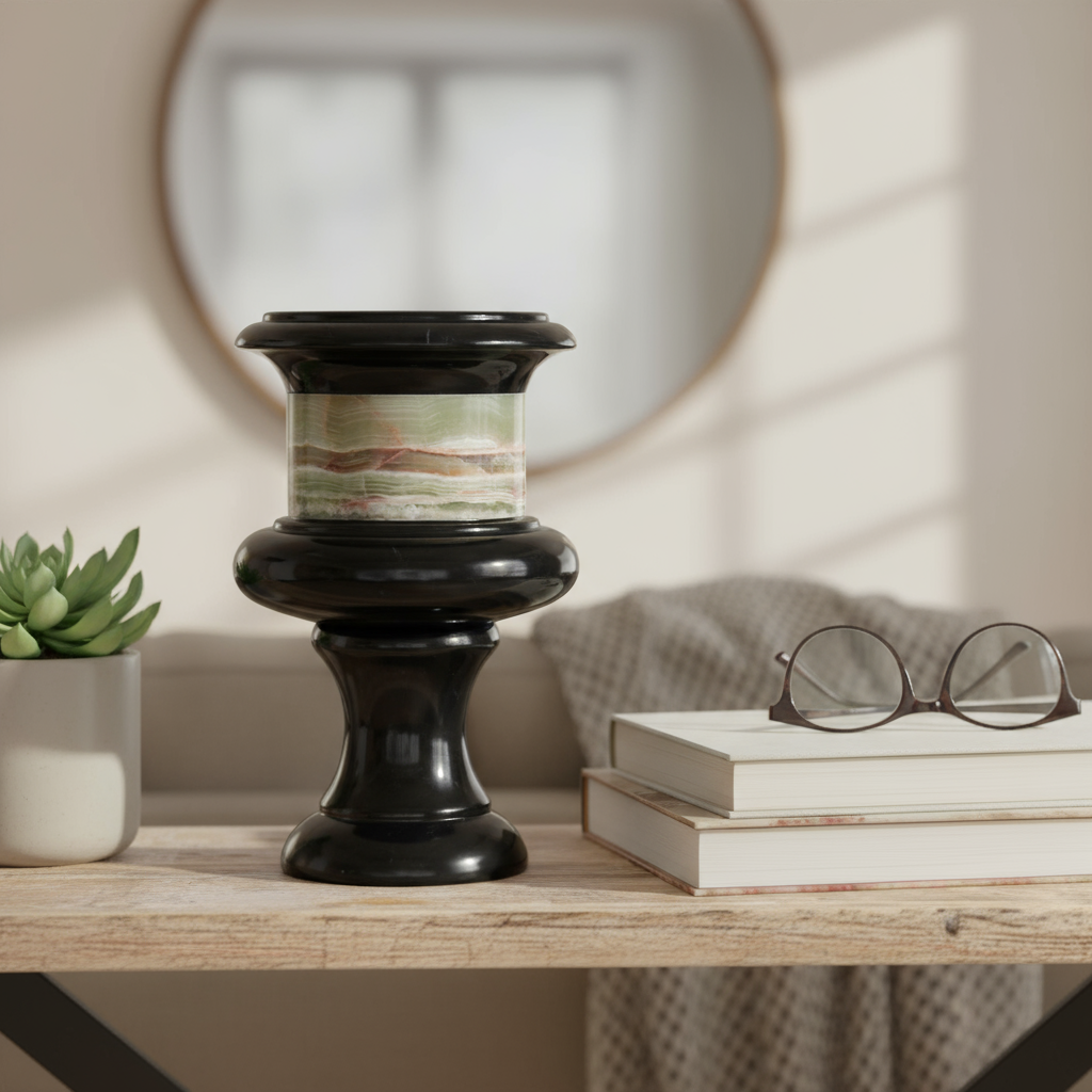 Velora Marmorvase – Sockel Akzentstück