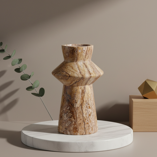Terranova Marmorvase – Geometrisches Kunsthandwerk Design