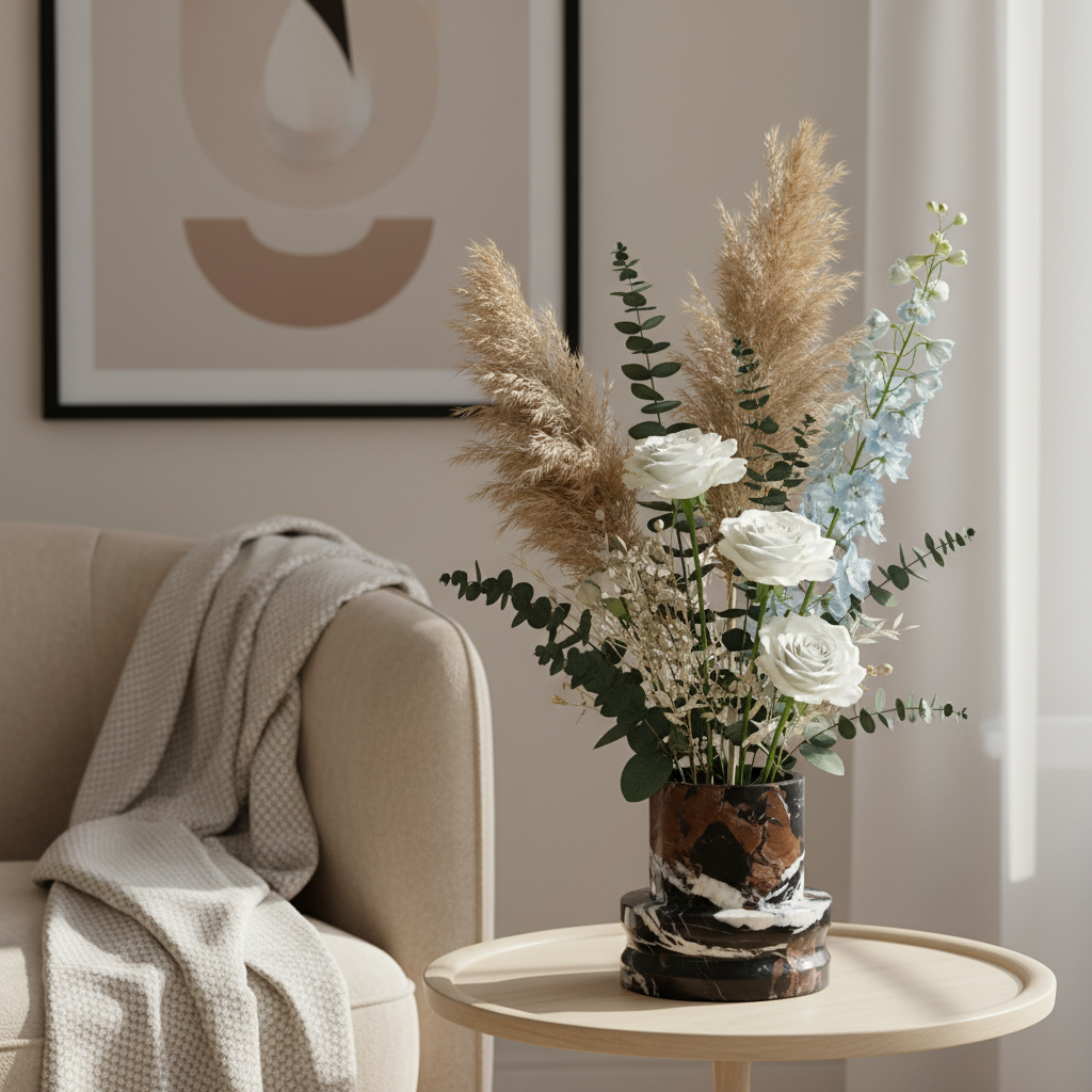 Altura Marmorvase – Skulpturale moderne Form