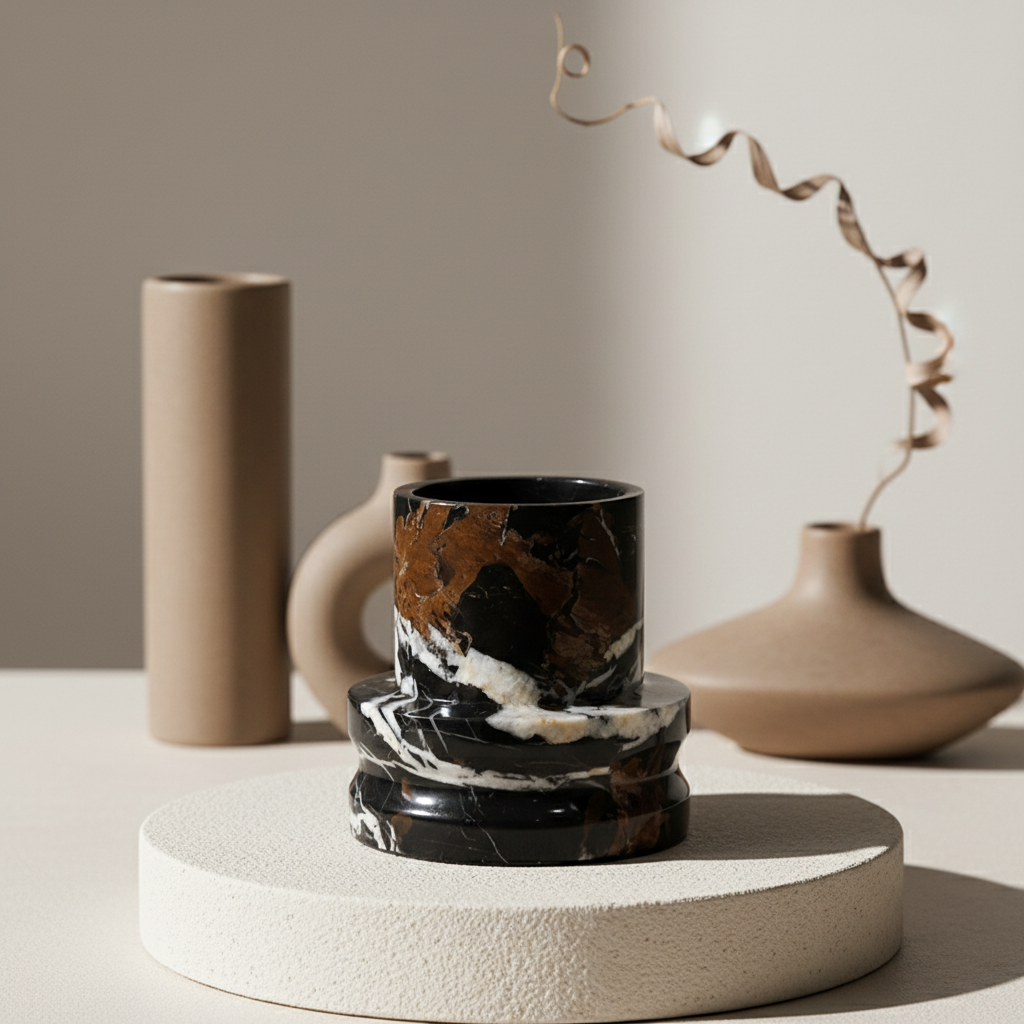 Altura Marmorvase – Skulpturale moderne Form