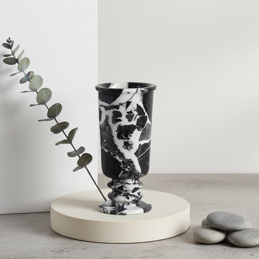 Palermo Sockel Marmorstein Vase