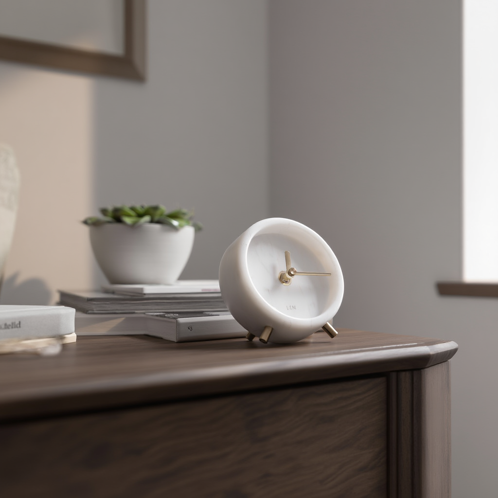 Luminara Massiver Stein Marmor Schreibtischuhr