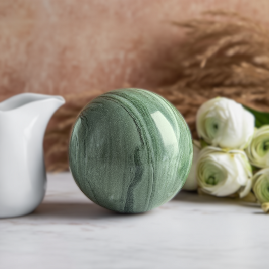 Lunaris Marmorkugel – Massiver Stein Dekorationsball