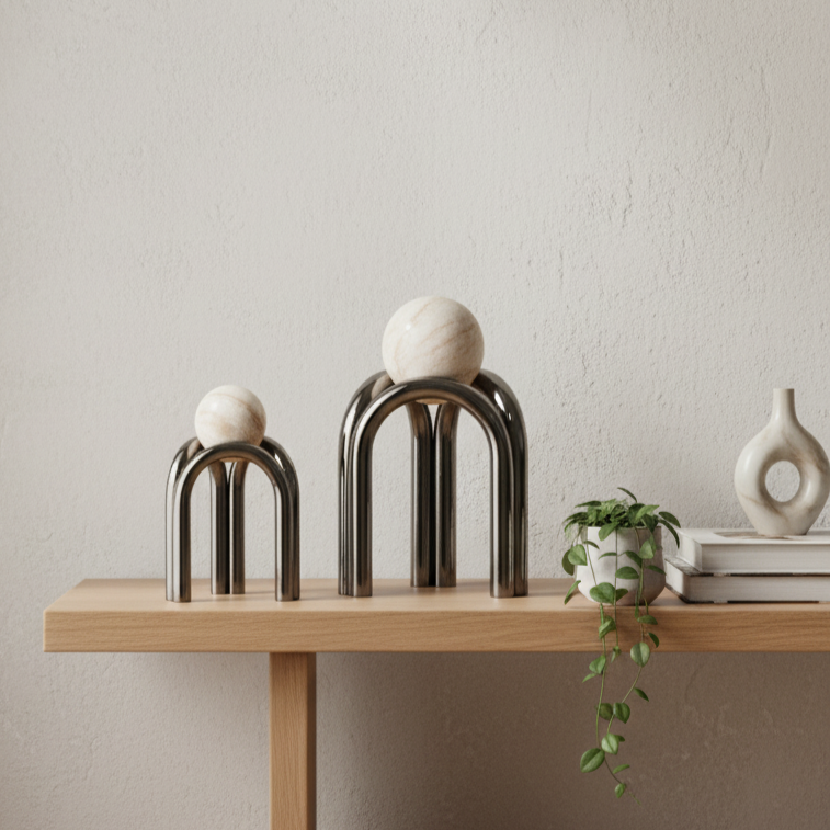 Marmor Bogen Kugel Ornament