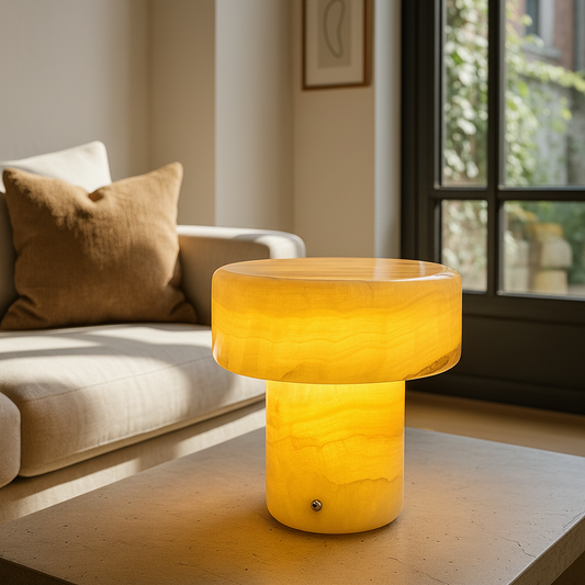 Solenne Marmor Säulenlampe